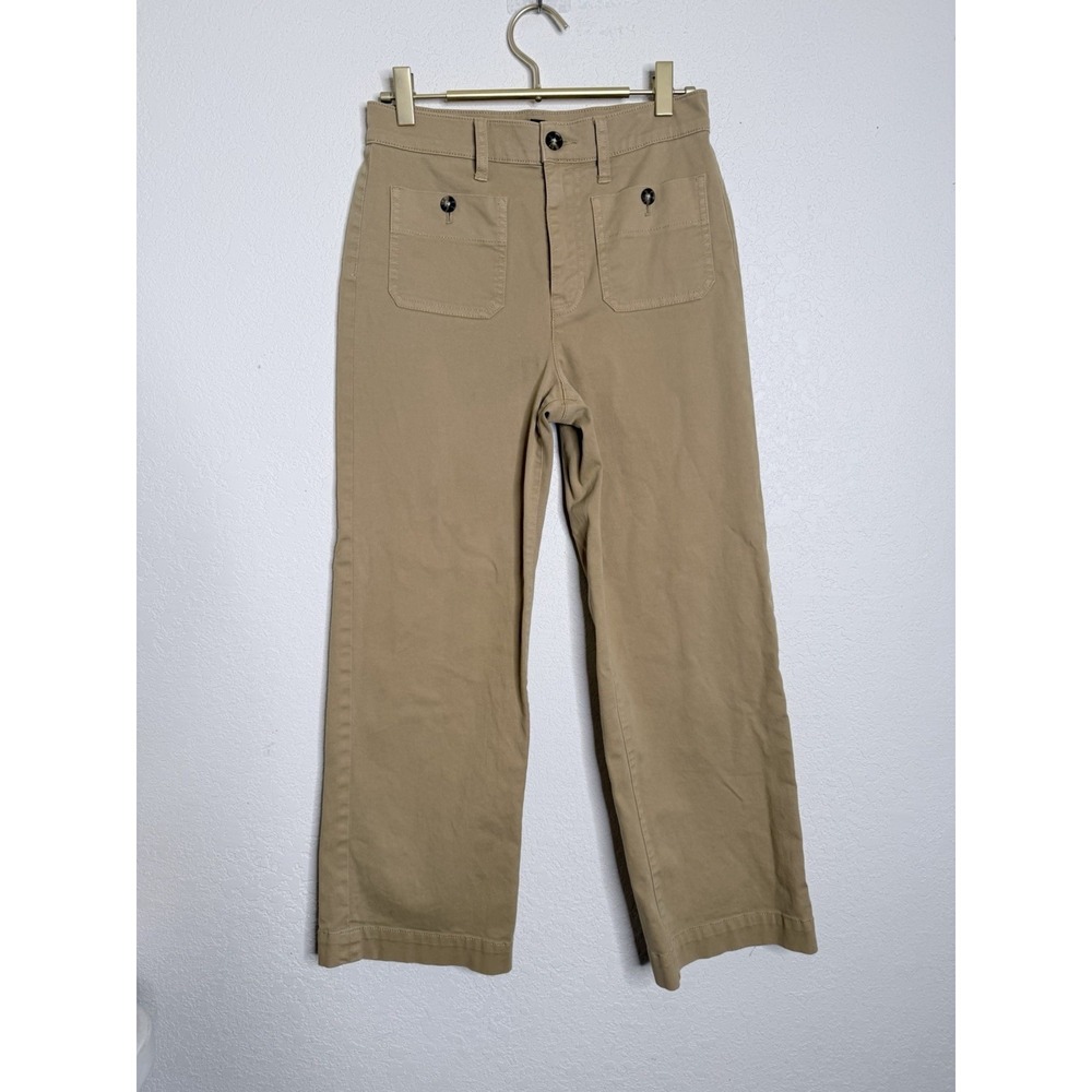 J.Crew Sailor Slim Wide-Leg Chino Pants Women's 2XS -24 Honey Brown High Rise